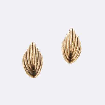 9ct Yellow Gold, Leaf Shaped, Stud Earrings