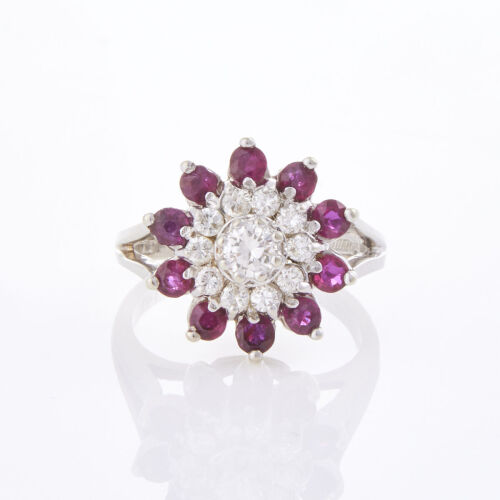 14ct White Gold, .50ct Ruby and .36ct Diamond Ring