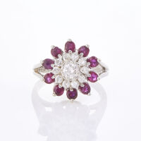 14ct White Gold, .50ct Ruby and .36ct Diamond Ring