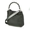 Gucci Canvas Black Bamboo Shoulder Bag