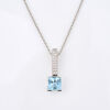 18ct White Gold, 2.60ct Aquamarine and .60ct Diamond Pendant on 18ct White Gold Chain