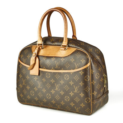 Louis Vuitton Monogram Deauville Bag with Luggage Tag