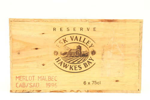 (6) 1996 Esk Valley Reserve Merlot Malbec Cabernet, Gimblett Gravels (OWC)