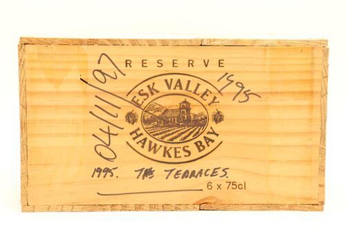 (6) 1995 Esk Valley Reserve Merlot Malbec Cabernet, Gimblett Gravels (OWC)