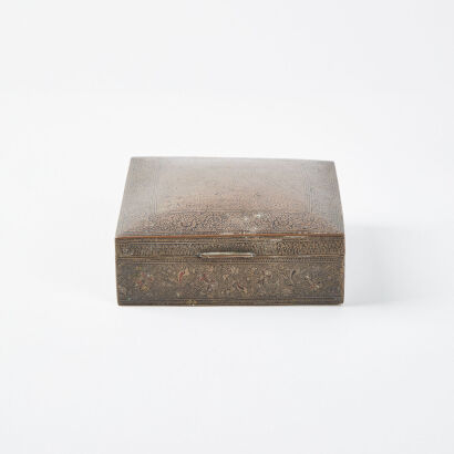 A Pressed Metal Trinket Box