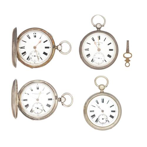 Four Victorian Silver Pocket Watches
