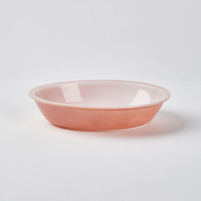 A Coral Pyrex Oval Pie Dish