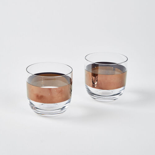 A Pair Of Tom Dixon Copper Tank Whiskey Glasses