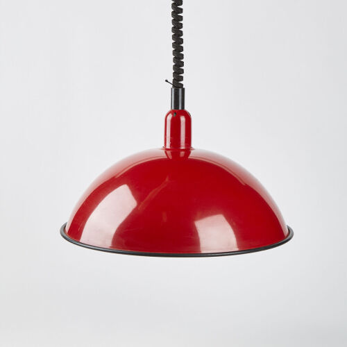 A Post-Modern Retractable Red Ceiling Light