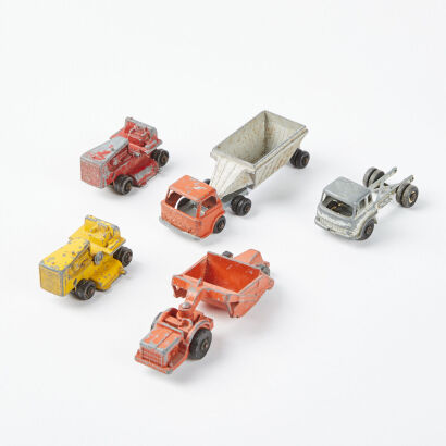 A Collection Of Five Vintage Fun Ho Toy Vehicles