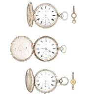 Two Victorian Silver Hunter Pocket Watches both 1891, Plus One Other
