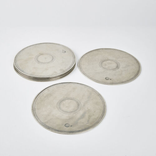 A Set Of Seven Cosi Tabellini Palio Circular Placemats Handcrafted In Italy