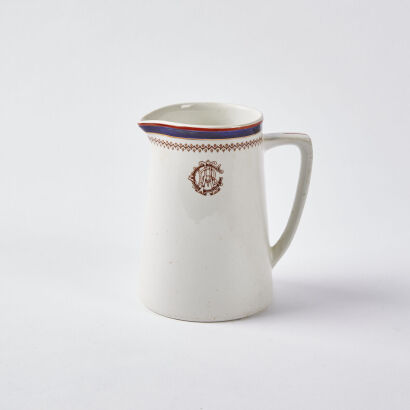 A Monogram English Hotel Ware Jug