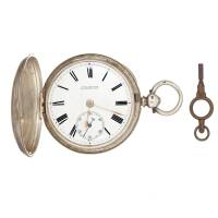 A Victorian Silver Hunter Cased Pocket Watch