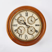 A Vintage Five Dial World Wall Clock