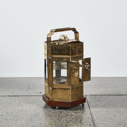 An Antique Brass Asian Street Vendor Noodle Cart