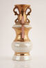 (1) Jim Beam Bourbon Whiskey Regal China Decanter Vase White & Gold 750ml 80 proof 145 months - 2