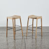 A Pair Of Tangerine Stools Natural Solid European Oak By Simon James - 2