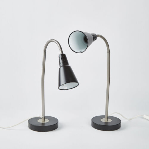 A Pair Of MCM Gooseneck Bedside Lamps
