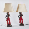 A Pair of 1980s Composite Blackamoor Figure Lamps