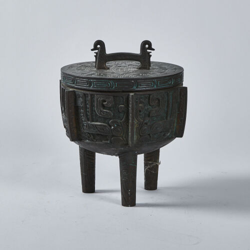 A Large James Mont Style Mayan Aztec Ice Bucket