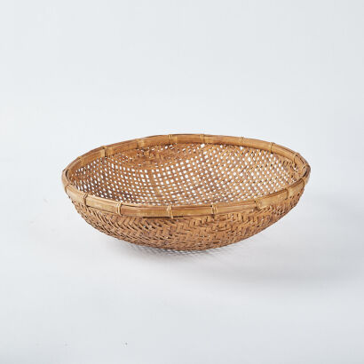 A Handmade Cane Basket Bowl