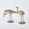 A Pair Of Korean Made Bronze Crane Figures