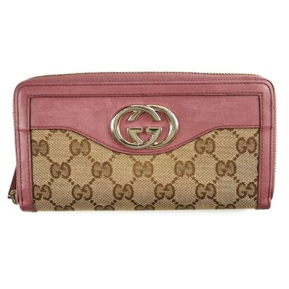 Gucci GG Pink Monogram Wallet with Box