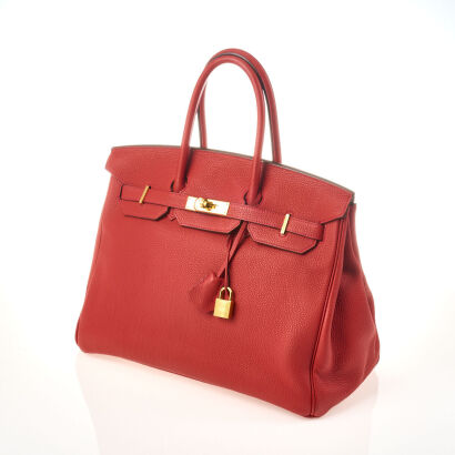 Hermès Rouge Casaque Clemence Birkin 35 Bag