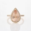 18ct Rose Gold, Modern, 3.56ct Morganite and .52ct Diamond Ring