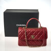 Chanel Red Quilted Lambskin Medium Trendy Bag - 2
