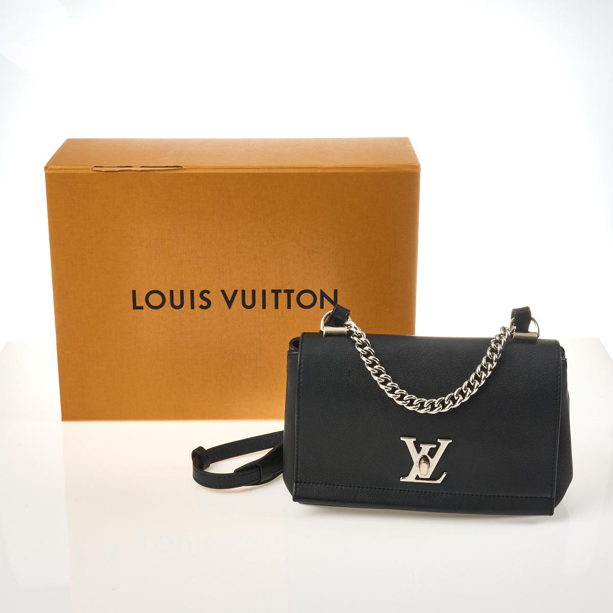 Louis Vuitton Calfskin Lockme II Chain Bag BB Black