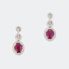 Modern, 18ct White Gold, 3.54ct Ruby and Diamond Drop Earrings