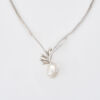 18ct White Gold, Modern South Sea Cultured Pearl and Diamond Necklace