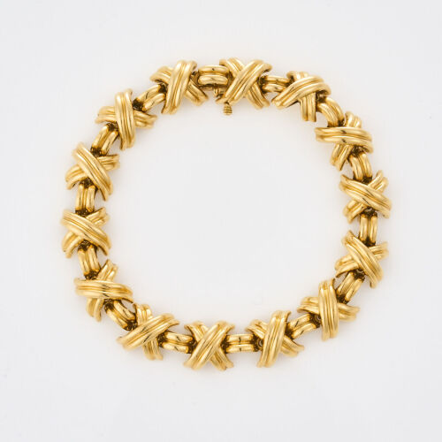 18ct Yellow Gold, 19cm Tiffany & Co Signature 'X' Bracelet