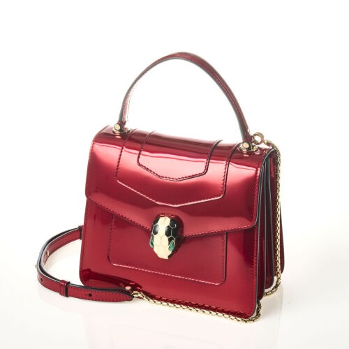 Bulgari Red Metallic Serpenti Forever Bag