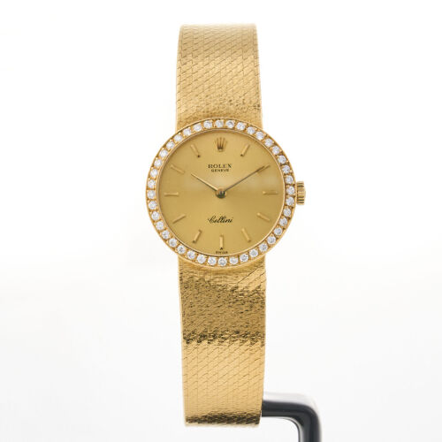 A Ladies, 18ct Yellow Gold, Vintage Rolex Cellini Biseau Wristwatch, circa 1980's