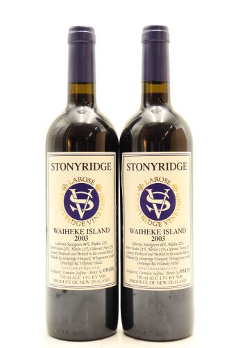 (2) 2003 Stonyridge Vineyard Larose, Waiheke Island