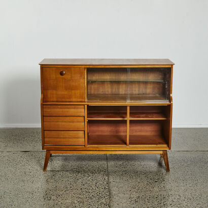 A Original 1950s Walnut Sideboard By Beautility