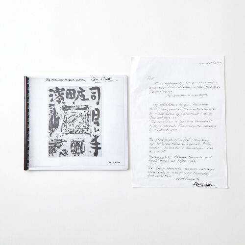 A Handwritten Letter from Len Castle and a Catalogue from the Hamada Museum Collection