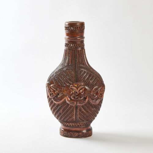 A Folk Art Māori Vase Signed Vinga