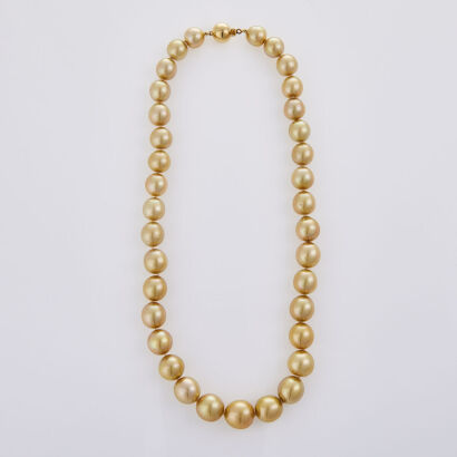 South Sea Pearl 45cm Necklace with 18ct Yellow Gold Ball Clasp