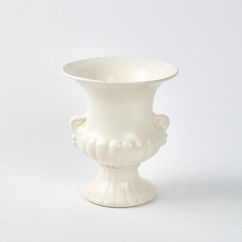 A White Slipcast Crown Lynn Vase