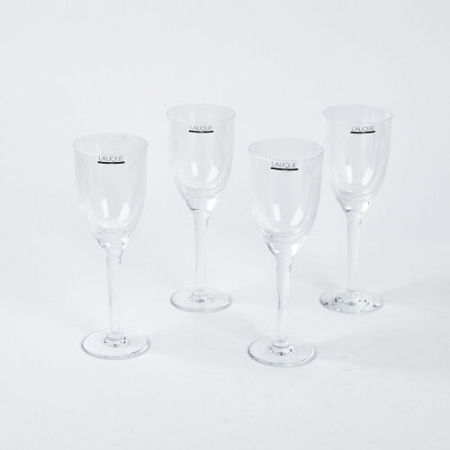 A Set Of Four Lalique Angel Champagne Glasses