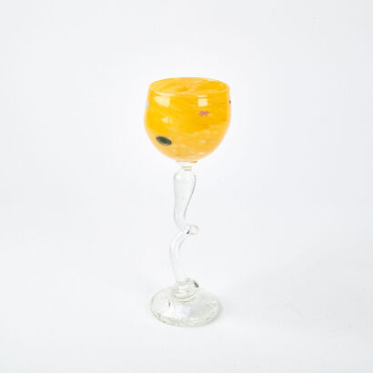 An Art Glass Tall Wine Glass