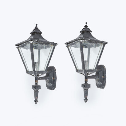 A Large Pair Of English Street Outdoor Lights