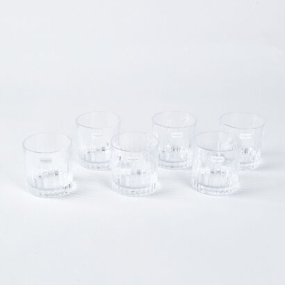 A Set Of Six Royal Doulton Crystal Glass Whisky Tumblers 320mls