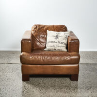 A Genuine Brown Leather Club Chair