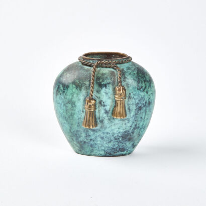 A Small Patinated Bronze Vase