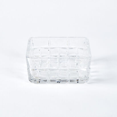 A Heavy Art Deco Square-Cut Crystal Bowl